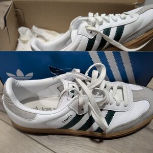 Adidas Samba White and Green Sneakers
